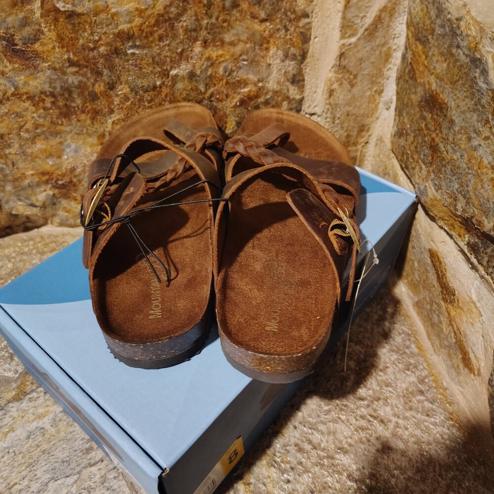Mountain Sole Women's Brown Leather Footbed Sandals Size 8 NIB NWT - Picture 5 of 10